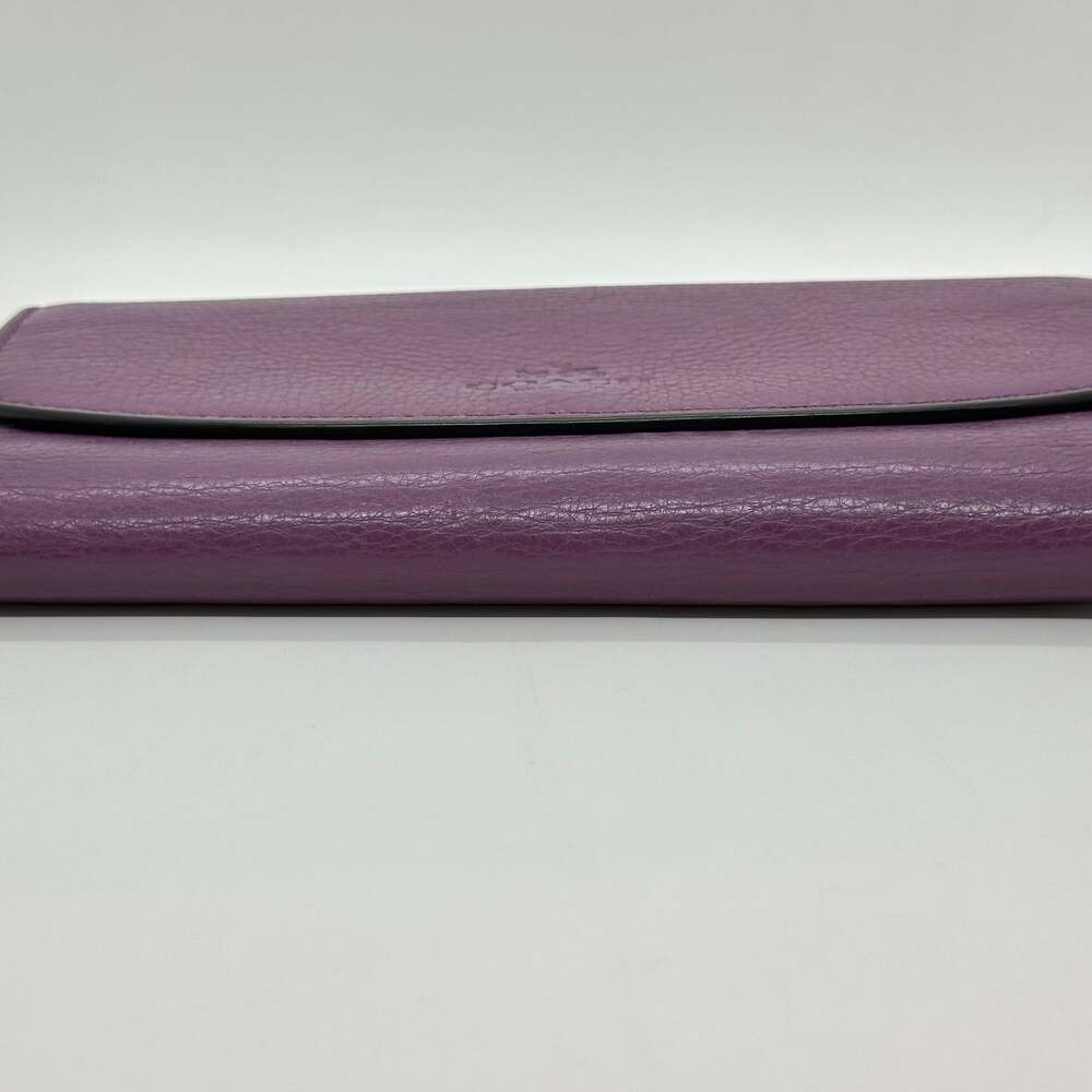 Coach Purple Pebble Leather Long Flap Wallet - Picture 15 of 16